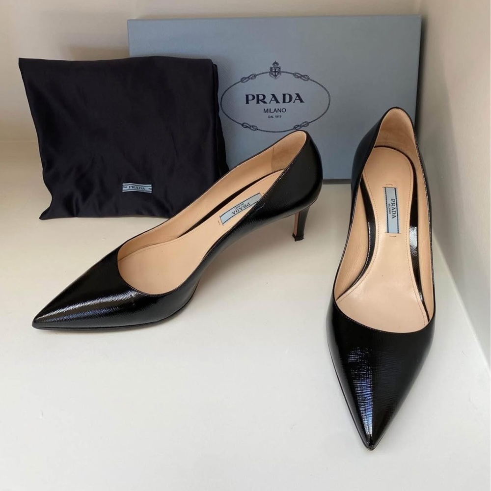Prada Black Patent Leather Heels